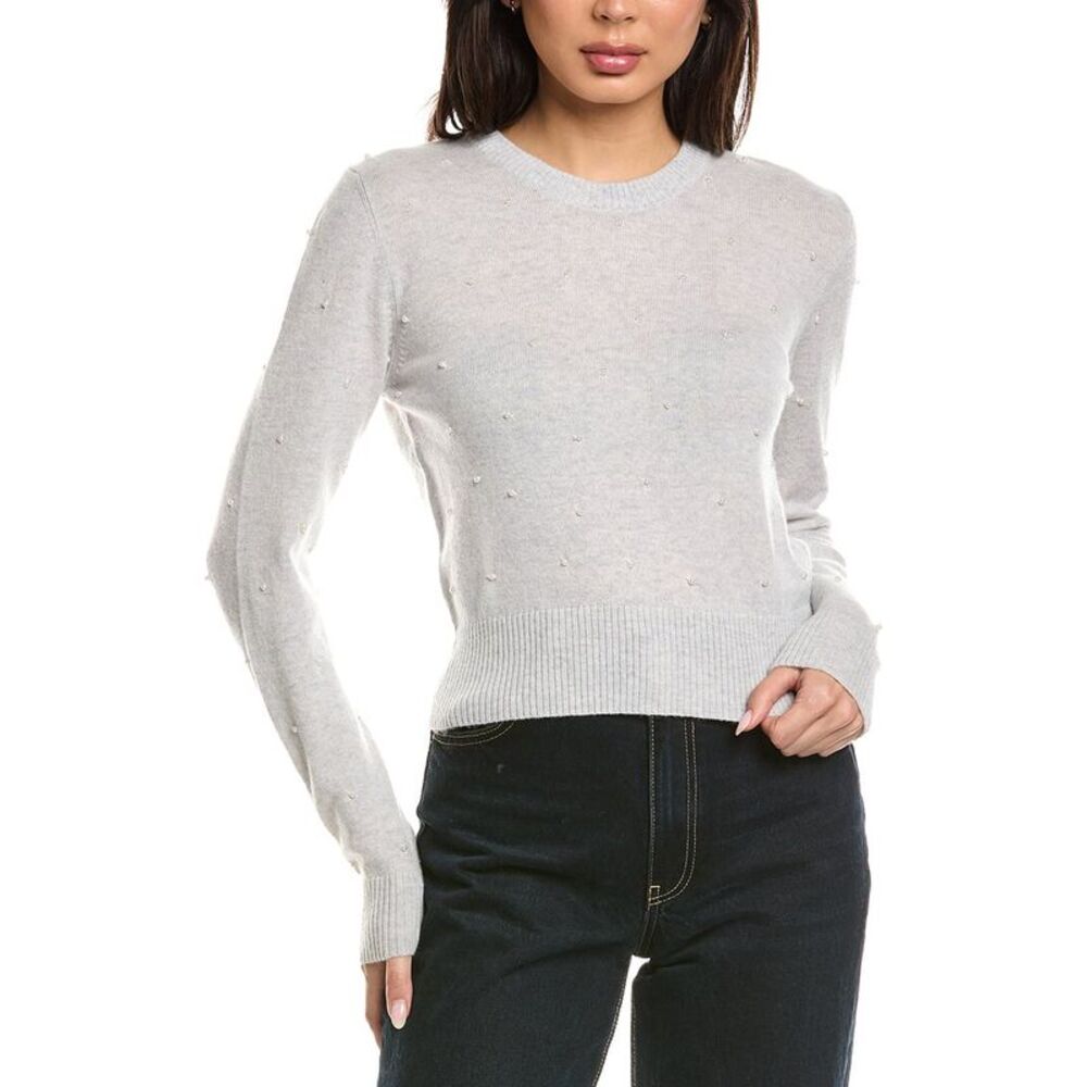 Brodie Cashmere Womens  Little Pearl Crewneck Wool & Cashmere-Blend Sweater,